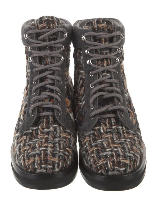 Chanel 2015 Interlocking CC Logo Combat Boots