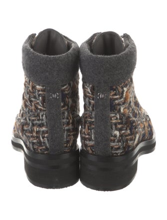 Chanel 2015 Interlocking CC Logo Combat Boots