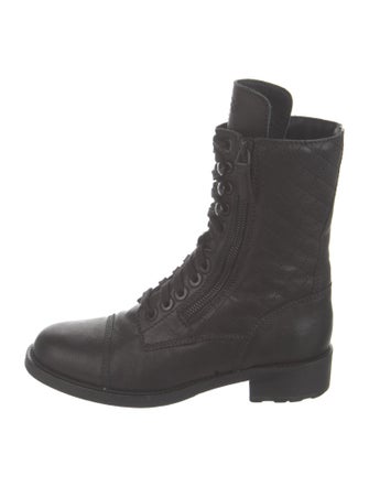 Chanel 2015 Interlocking CC Logo Combat Boots