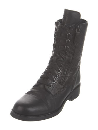Chanel 2015 Interlocking CC Logo Combat Boots
