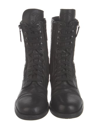 Chanel 2015 Interlocking CC Logo Combat Boots