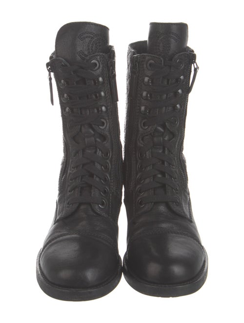 Chanel 2015 Interlocking CC Logo Combat Boots
