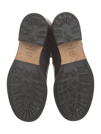 Chanel 2015 Interlocking CC Logo Combat Boots