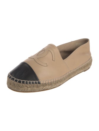 Chanel Interlocking CC Logo Lambskin Espadrilles