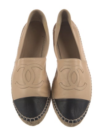 Chanel Interlocking CC Logo Lambskin Espadrilles