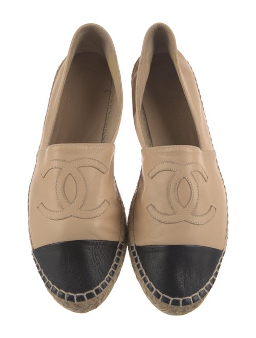 Chanel Interlocking CC Logo Lambskin Espadrilles