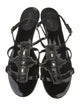 Chanel Interlocking CC Logo Patent Leather Slingback Sandals