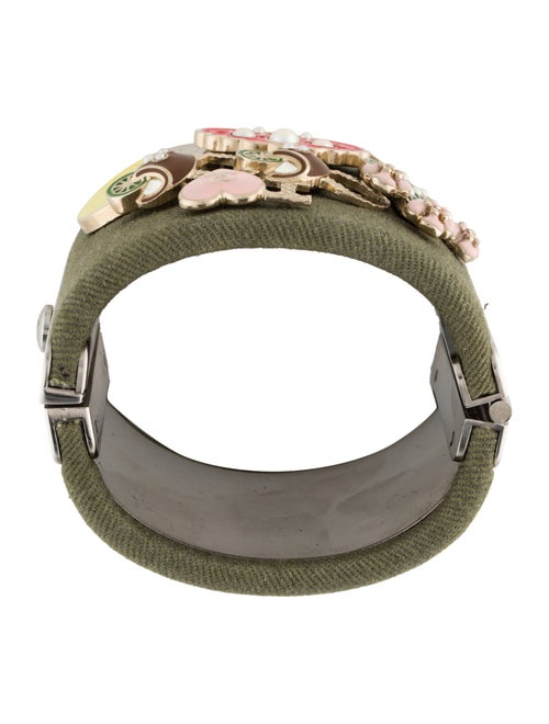 Chanel Faux Pearl, Fabric & Enamel Bangle Bracelet