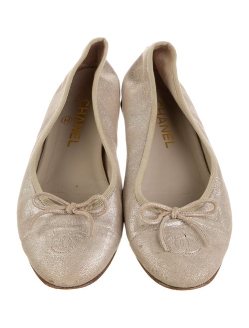 Chanel Interlocking CC Logo Suede Ballet Flats