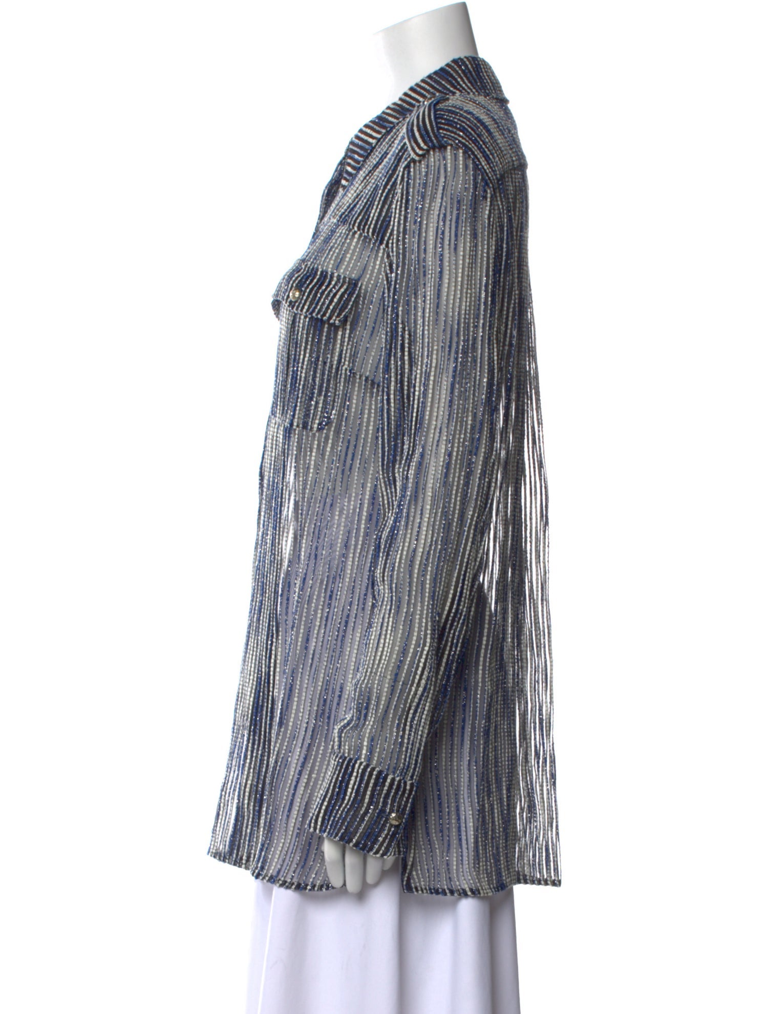 Chanel 2015 Printed Button-Up Top