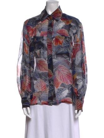 Chanel 2018 Silk Button-Up Top