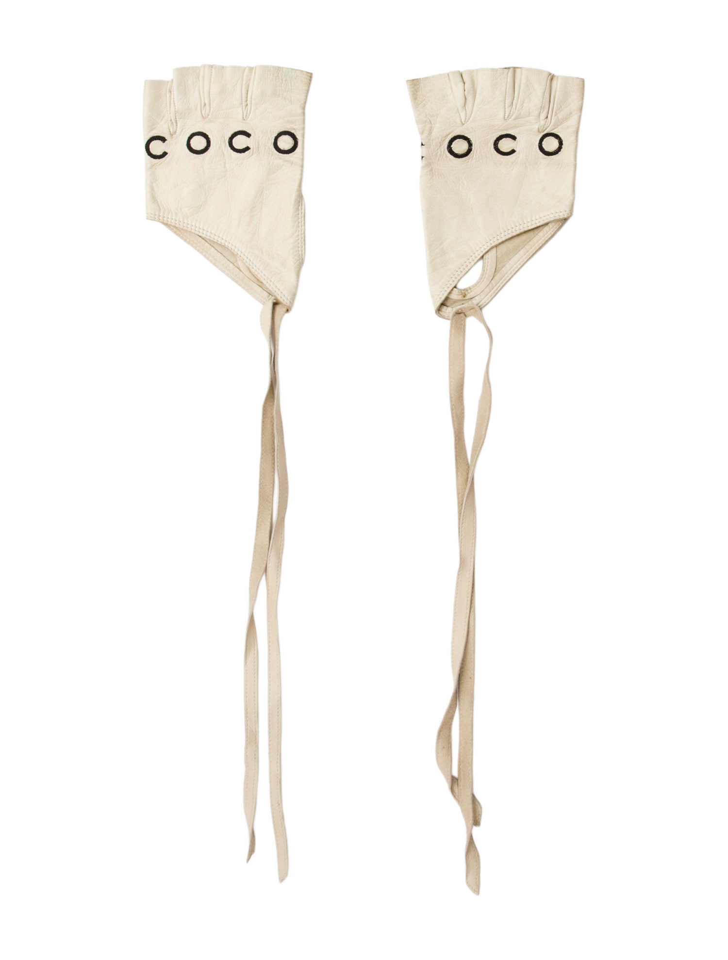 Chanel Vintage Logo Fingerless Gloves