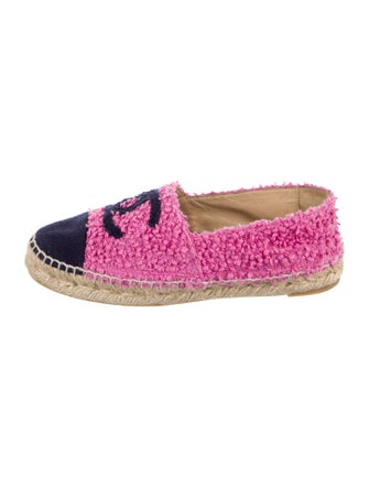 Chanel Interlocking CC Logo Tweed Espadrilles