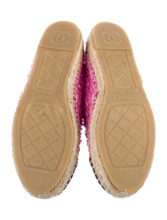 Chanel Interlocking CC Logo Tweed Espadrilles