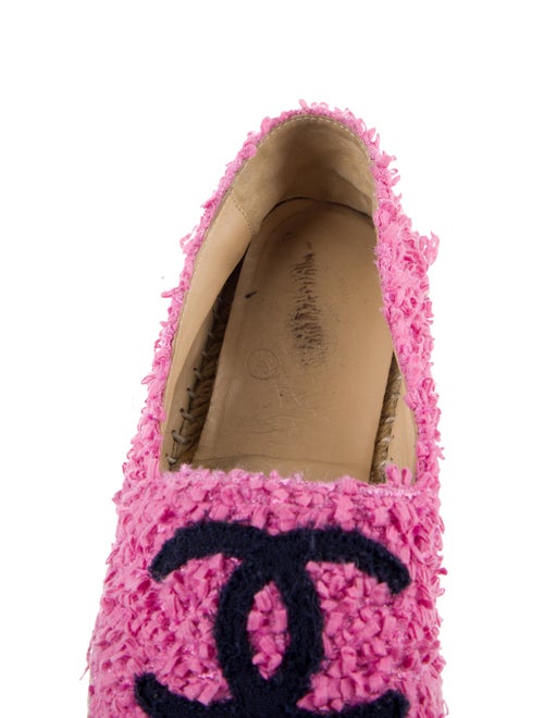 Chanel Interlocking CC Logo Tweed Espadrilles