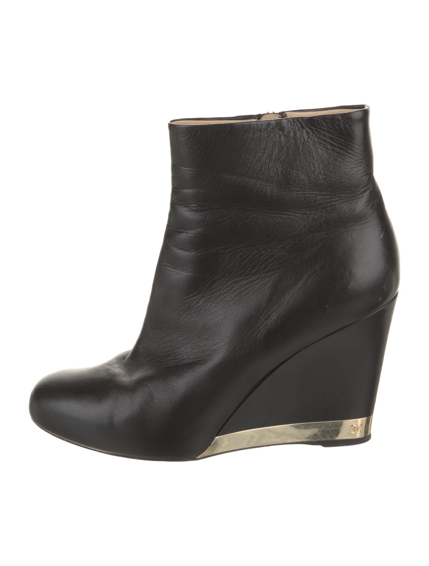 Chanel Interlocking CC Logo Leather Boots