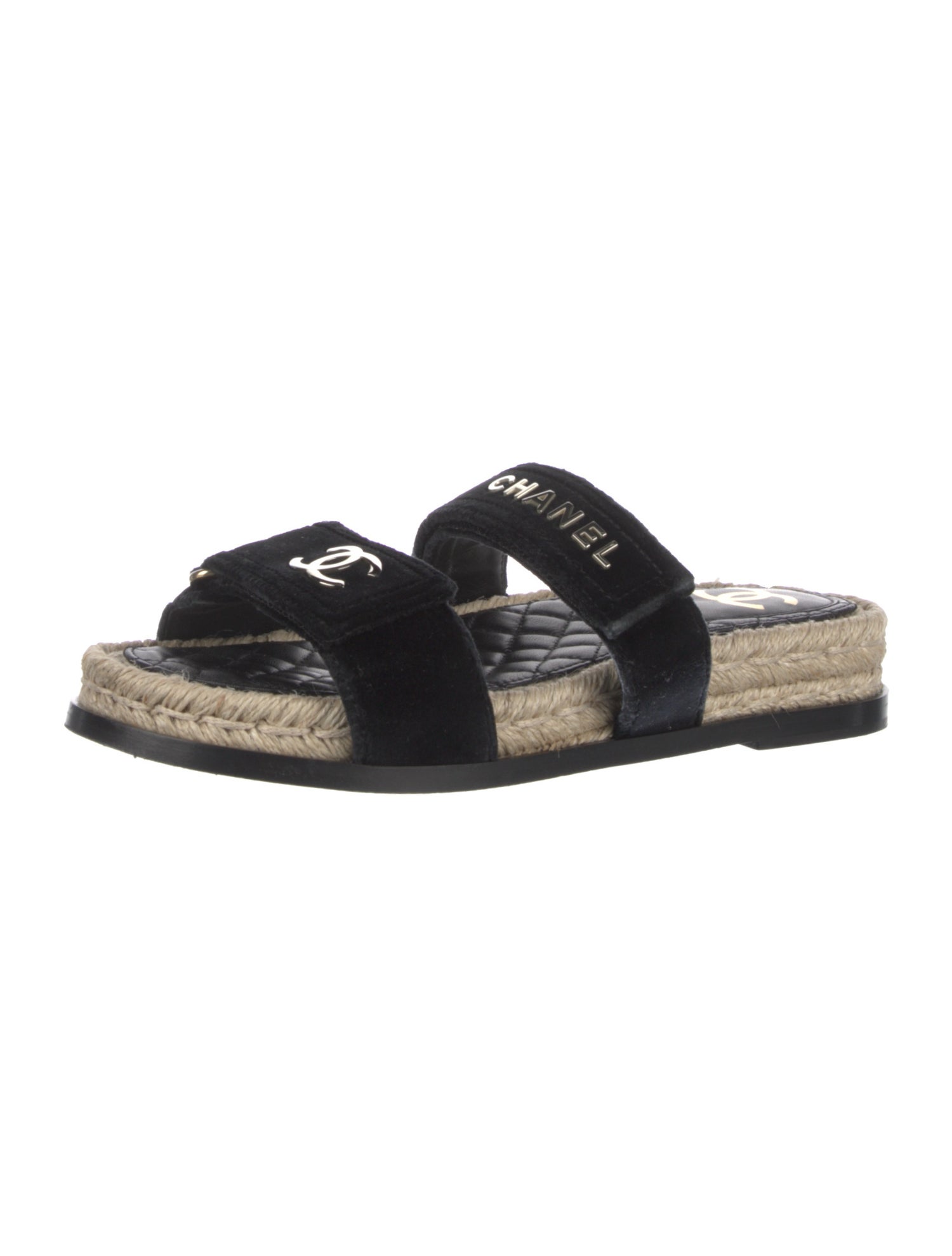 Chanel Interlocking CC Logo Jute Espadrilles