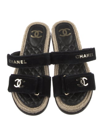Chanel Interlocking CC Logo Jute Espadrilles