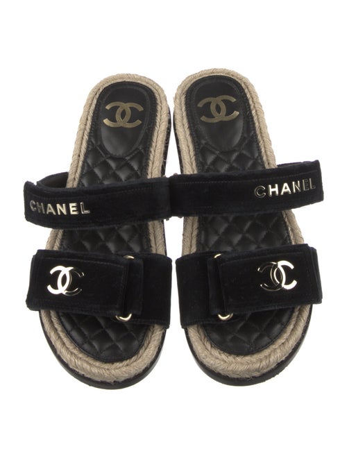 Chanel Interlocking CC Logo Jute Espadrilles