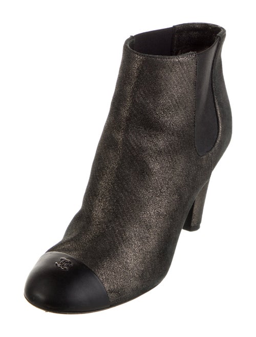 Chanel Interlocking CC Logo Suede Boots