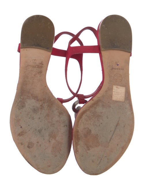 Chanel Interlocking CC Logo Leather T-Strap Sandals