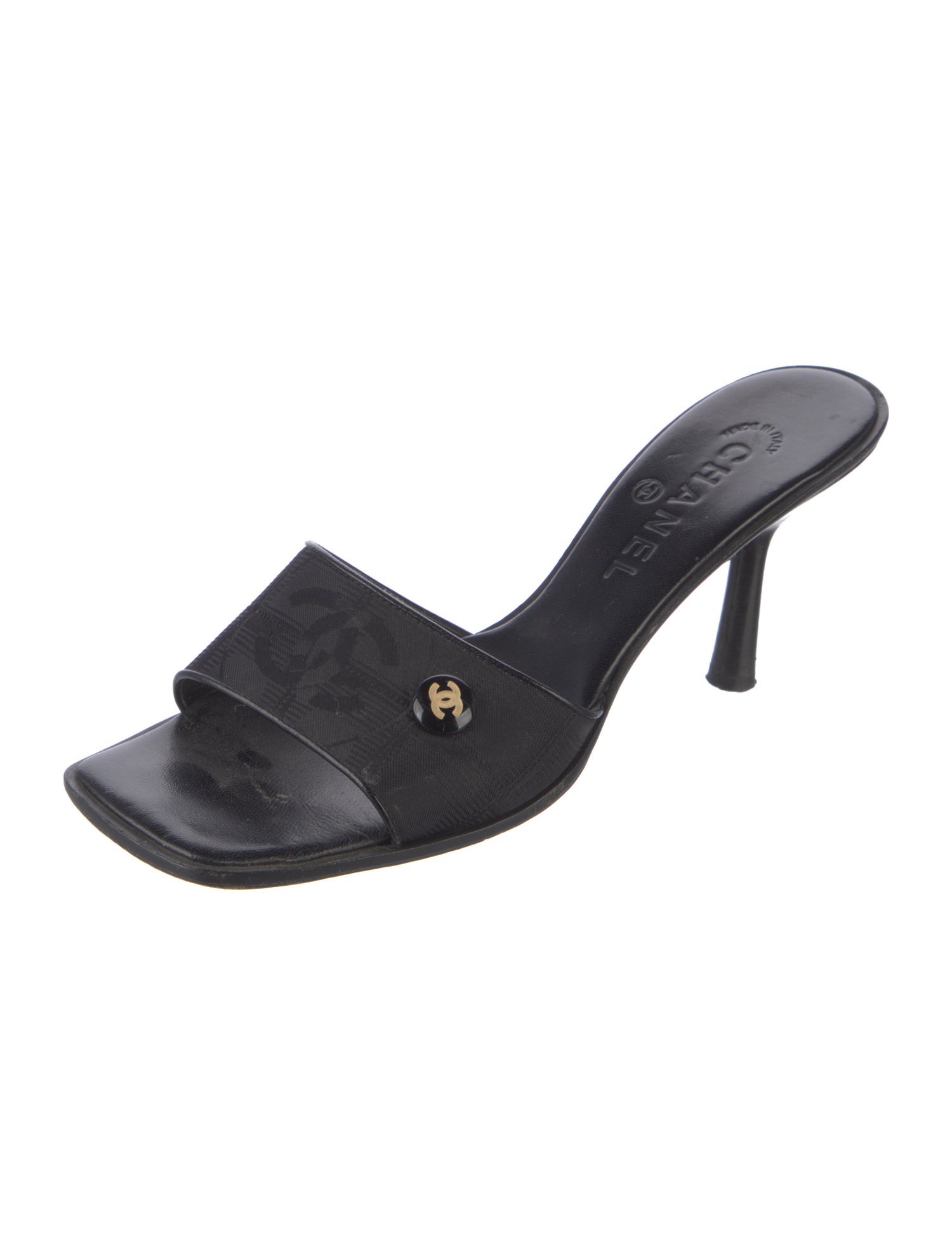 Chanel Vintage Interlocking CC Logo Slides