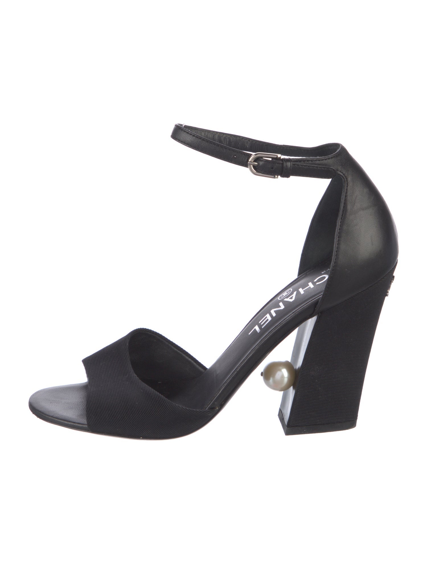 Chanel Interlocking CC Logo Lambskin Sandals