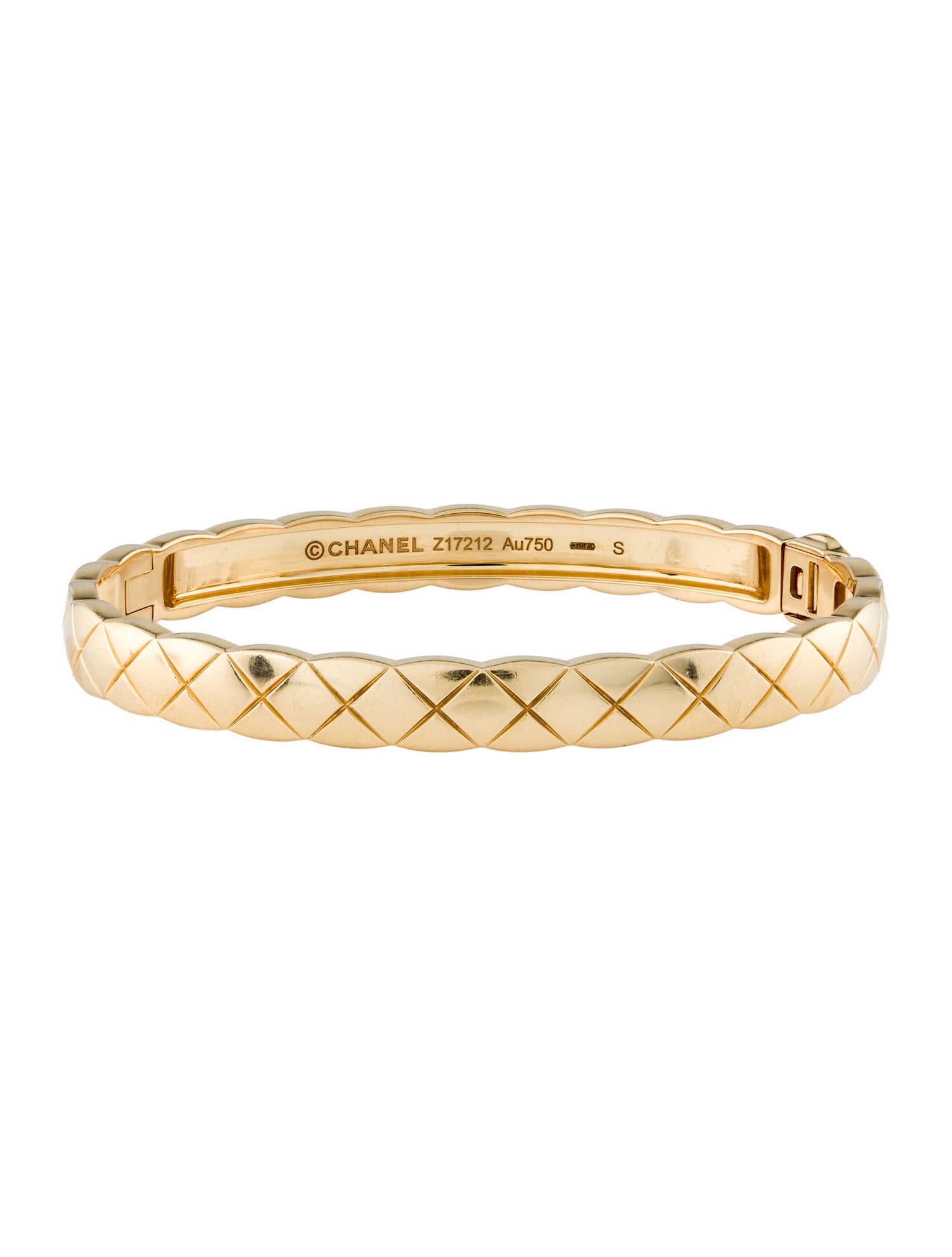 Chanel 18K Coco Crush Hinged Bangle Bracelet
