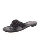 Chanel Interlocking CC Logo Leather Flip Flops