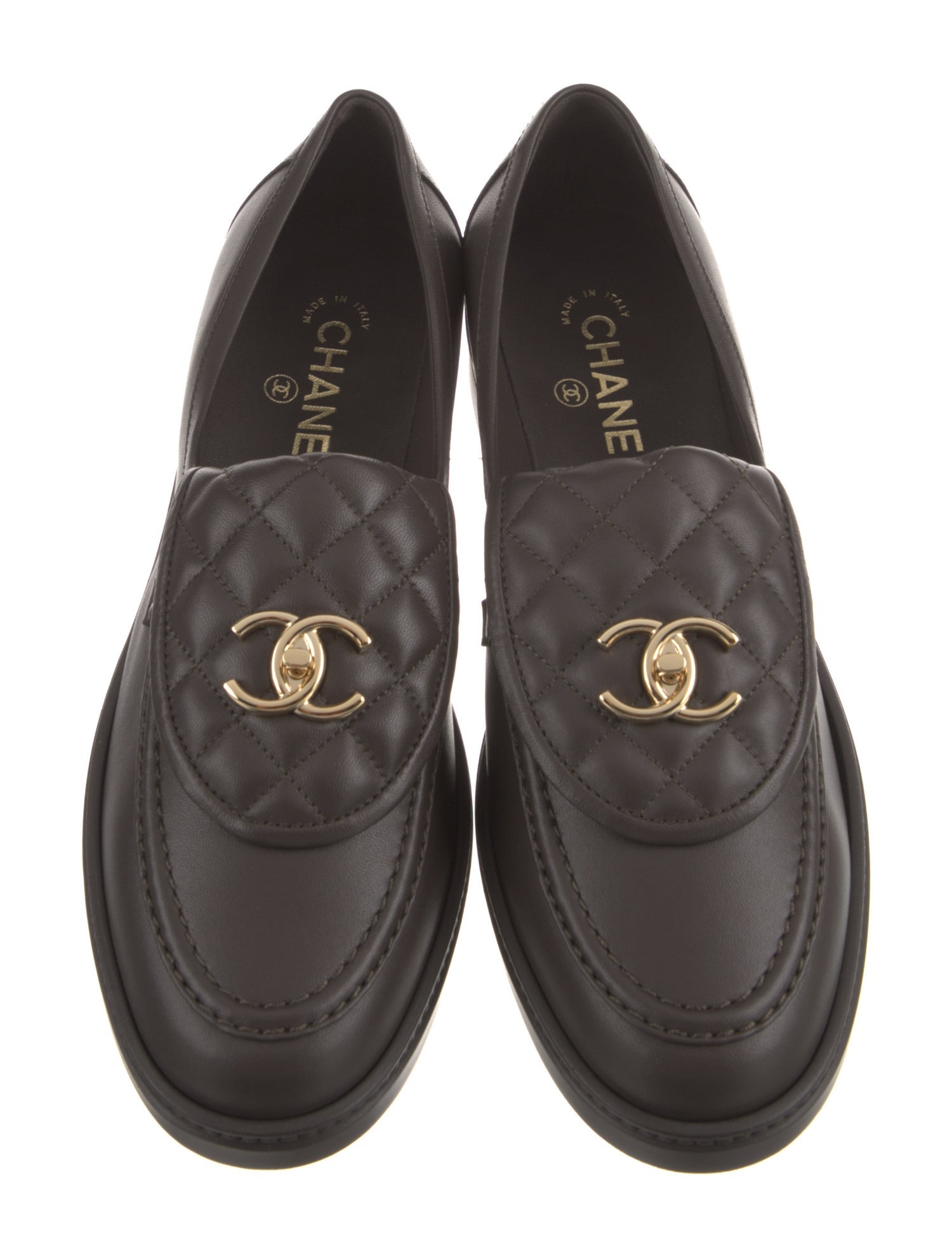 Chanel 2025 Interlocking CC Logo Loafers