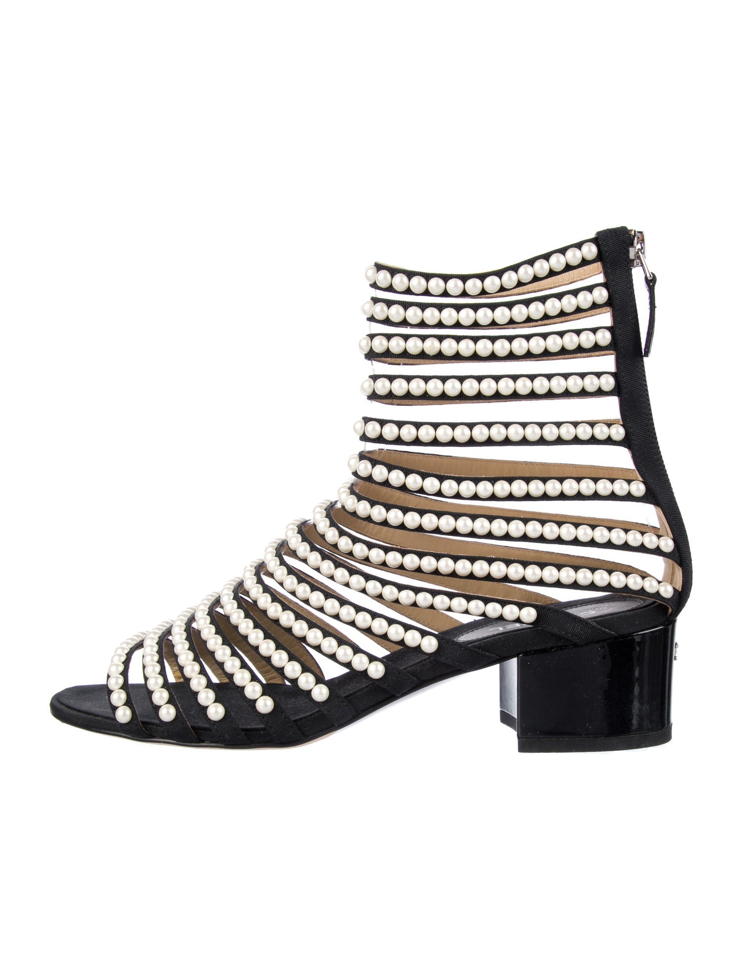 Chanel Interlocking CC Logo Canvas Gladiator Sandals