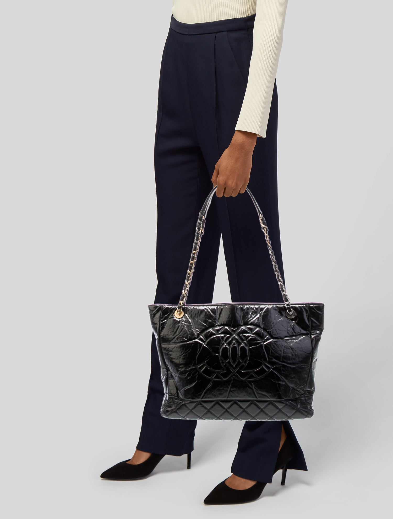 Chanel Shiny Aged Calfskin Shopping Tote