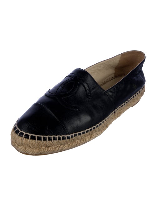 Chanel Interlocking CC Logo Lambskin Espadrilles