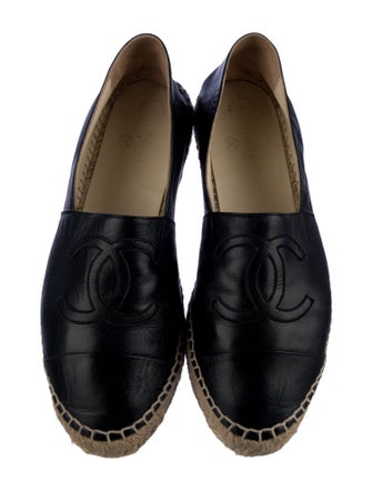 Chanel Interlocking CC Logo Lambskin Espadrilles