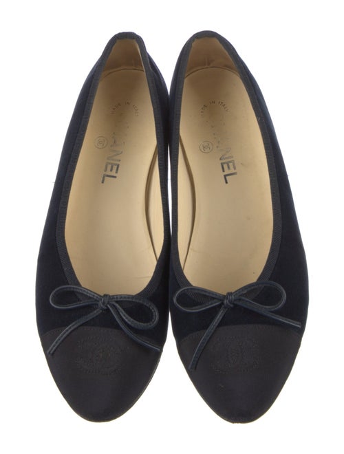 Chanel Interlocking CC Logo Velvet Ballet Flats