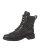 Chanel Interlocking CC Logo Leather Combat Boots