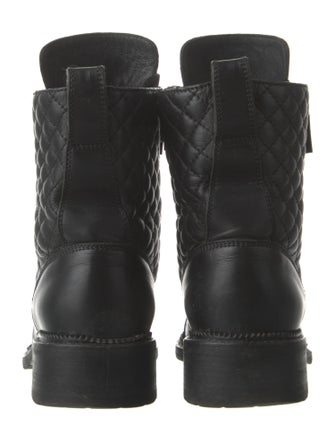 Chanel Interlocking CC Logo Leather Combat Boots