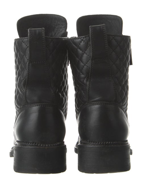 Chanel Interlocking CC Logo Leather Combat Boots