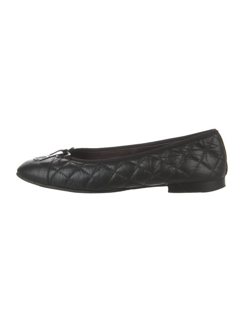 Chanel Interlocking CC Logo Leather Ballet Flats