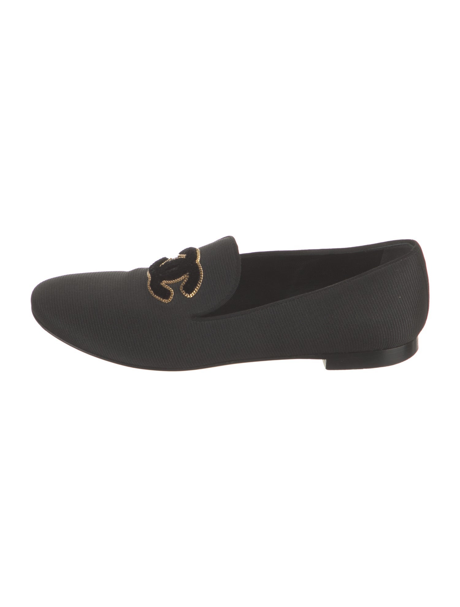 Chanel Interlocking CC Logo Canvas Loafers