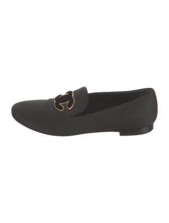 Chanel Interlocking CC Logo Canvas Loafers