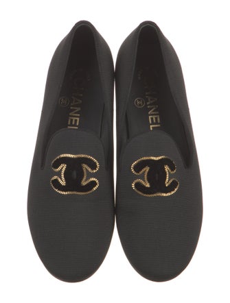 Chanel Interlocking CC Logo Canvas Loafers