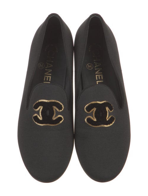 Chanel Interlocking CC Logo Canvas Loafers