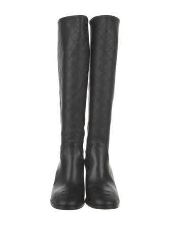 Chanel Interlocking CC Logo Leather Riding Boots
