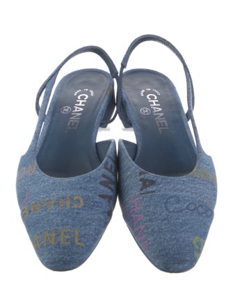 Chanel 2022 Interlocking CC Logo Slingback Flats