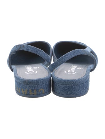 Chanel 2022 Interlocking CC Logo Slingback Flats