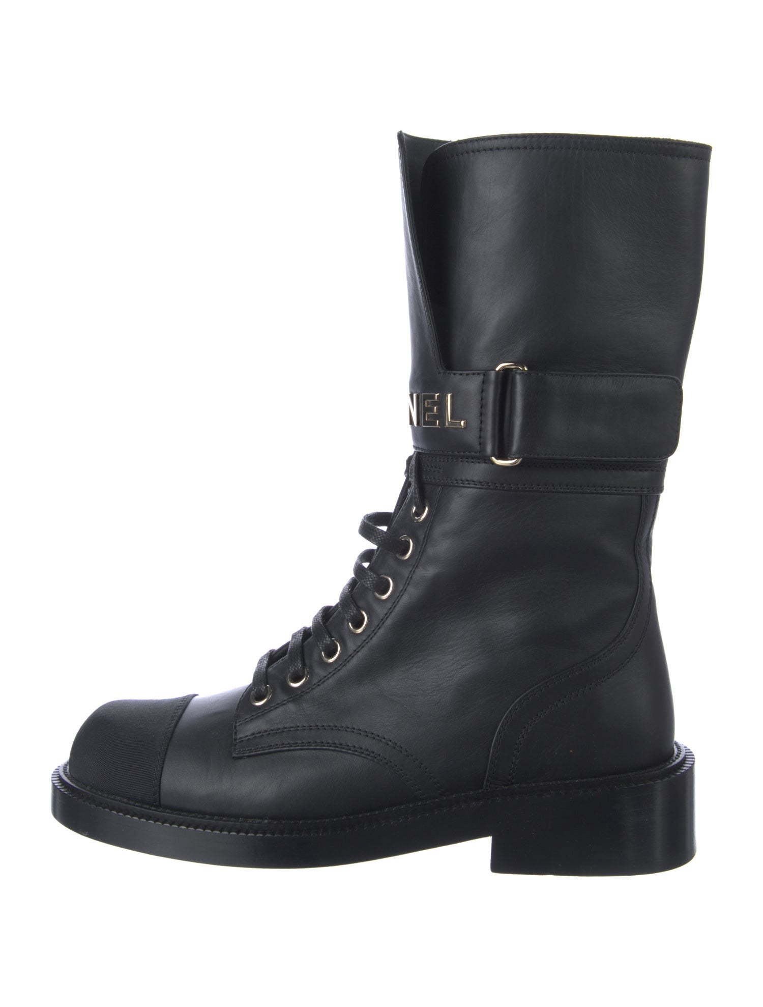 Chanel Leather Combat Boots