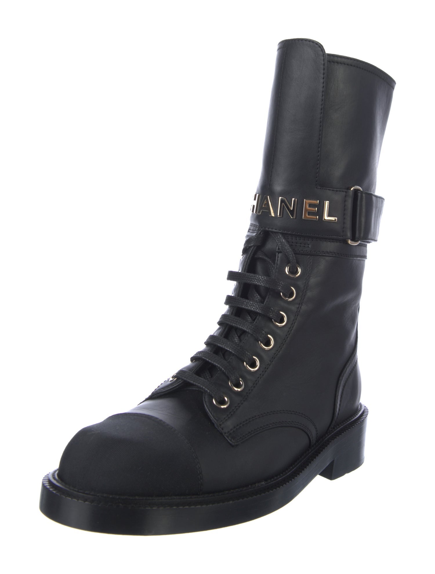 Chanel Leather Combat Boots