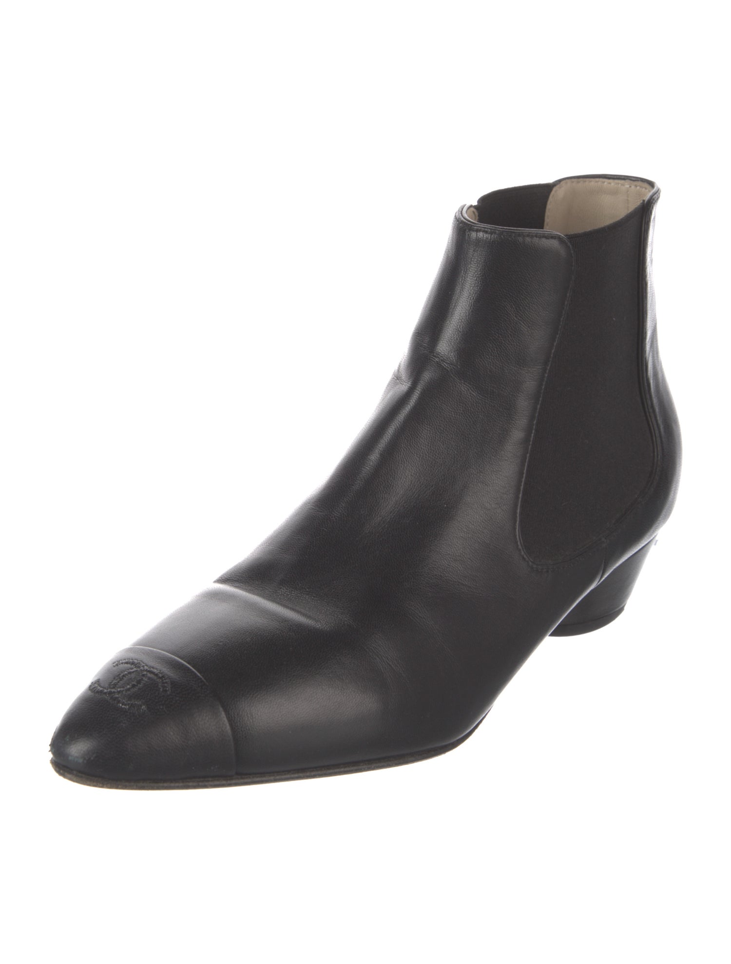 Chanel 2019 Interlocking CC Logo Chelsea Boots