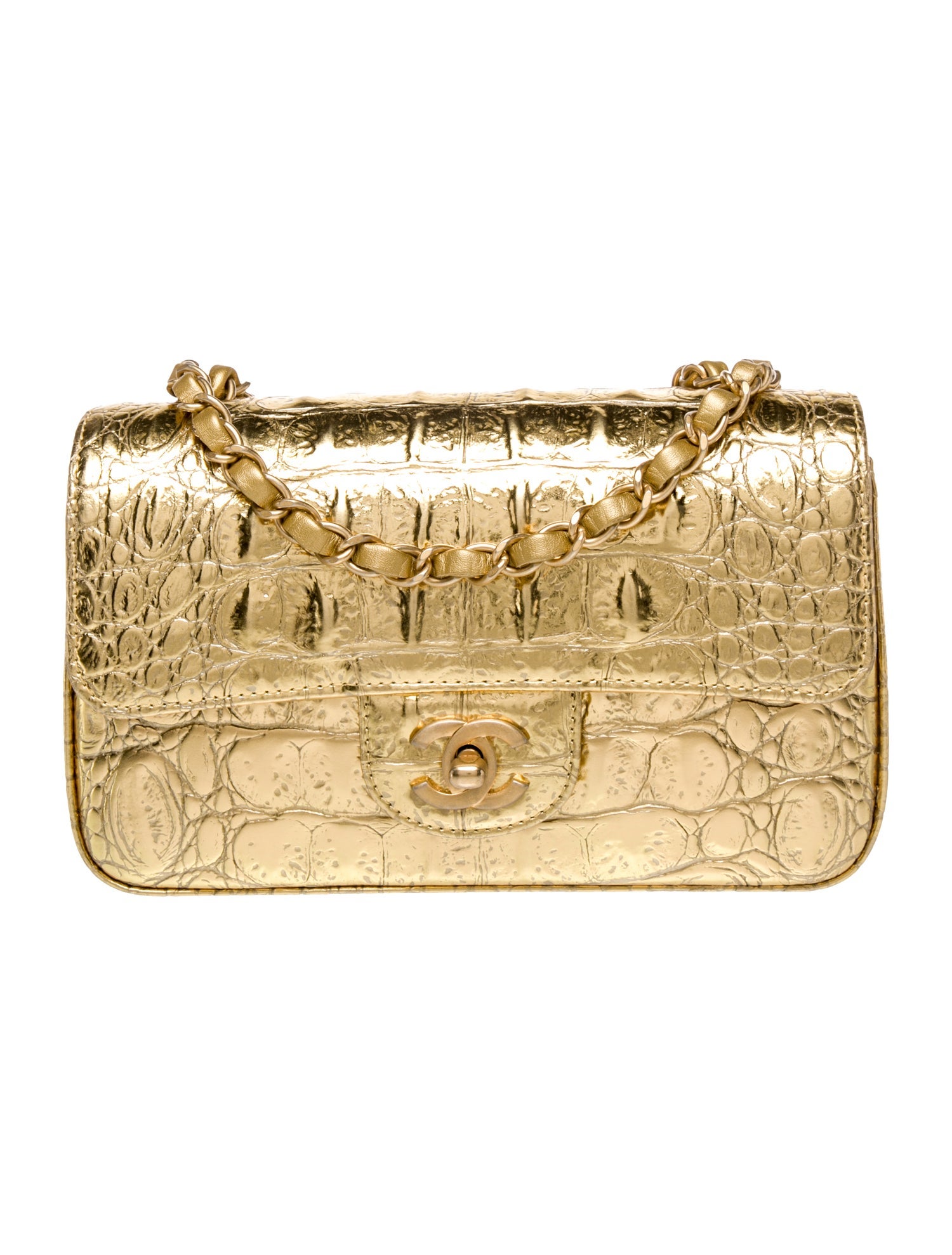 Chanel Crocodile Embossed Rectangular Mini Flap Bag